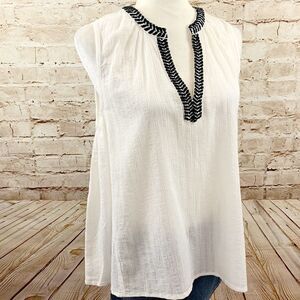 Scotch & Soda beach holiday gauze embroidered top